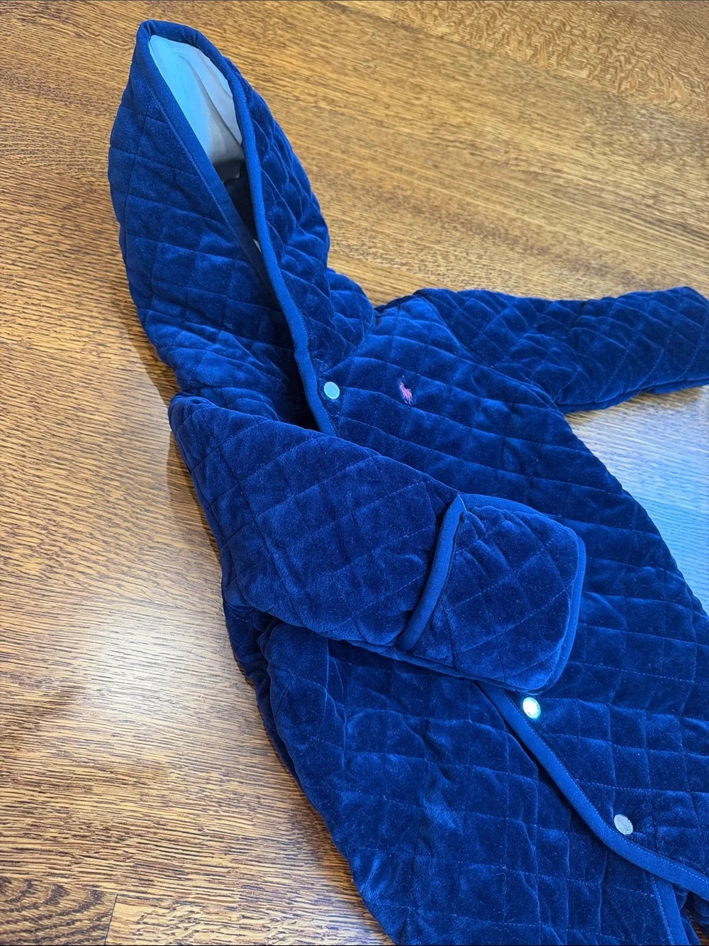 Ralph Lauren French Navy Quilted Hooded Baby Snowsuit NWT 6M